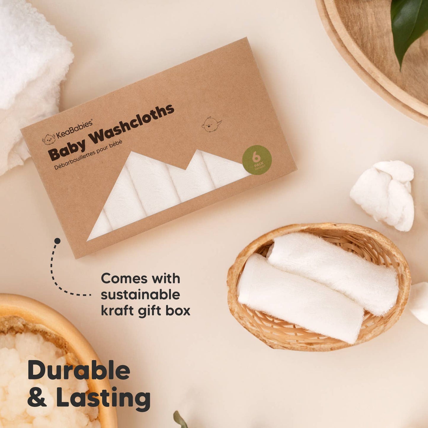 White Baby Wash Cloths