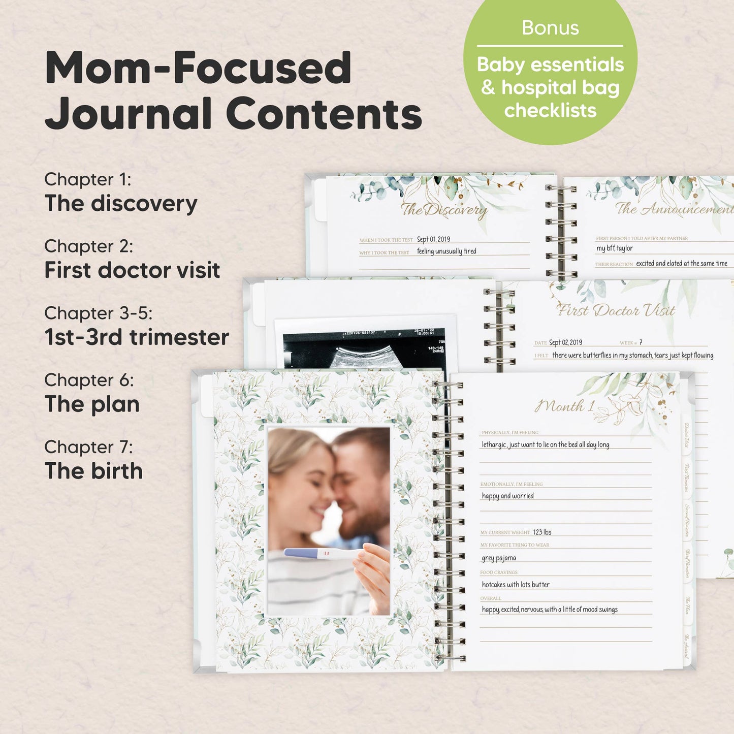 KeaBabies Inspire Pregnancy Journal (Frost)