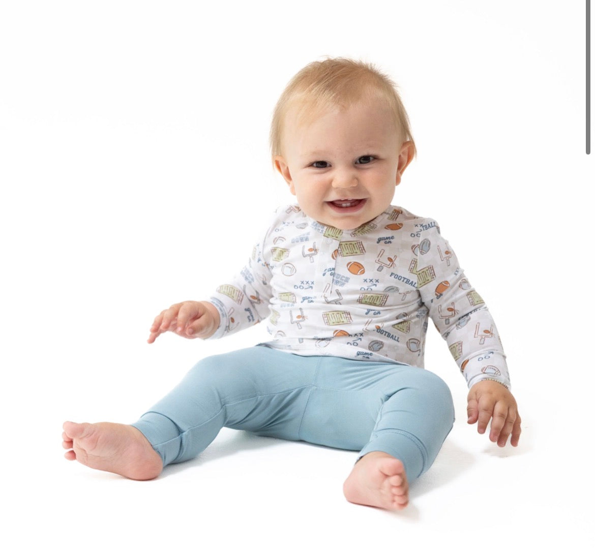 Long Sleeve Henley Play Set Football Check