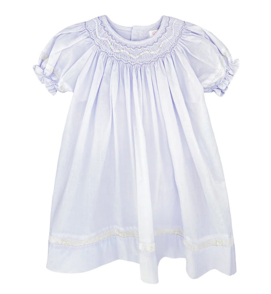 Lavender Smocked Daygown with Voile Insert