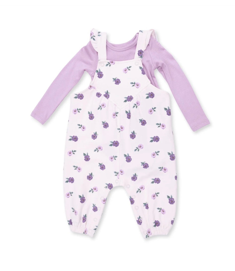Ruffle Overalls and Long Bodysuit