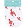 Heads Tails Crawfish Lobster Baby Burp Cloth and Bib 2 in 1  Everyday Feeding Essential