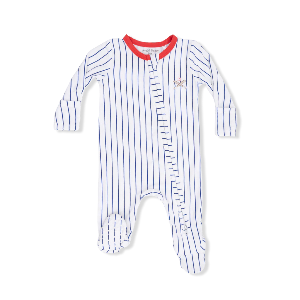 Baseball Stripe 2 Way Zipper Footie