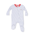 Baseball Stripe 2 Way Zipper Footie