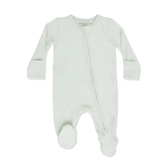 Solid Bok Choy 2 Way Zipper Footie