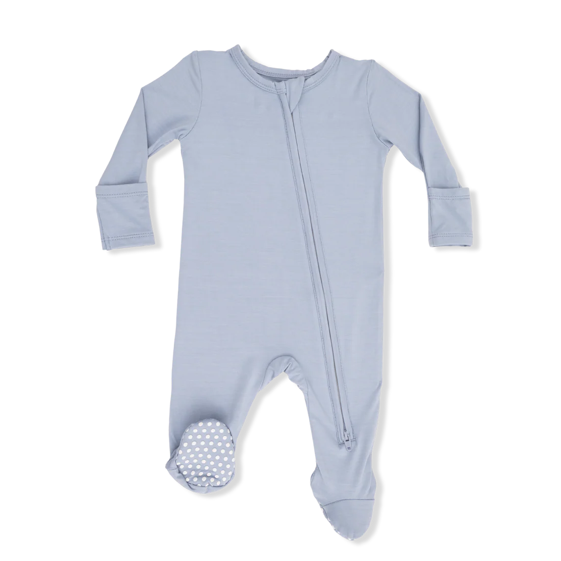 Solid Niagara Mist Viscose From Bamboo 2 Way Zipper Footie