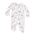 Cute Farm Animals Pink 2 Way Ruffle Back Zipper Footie