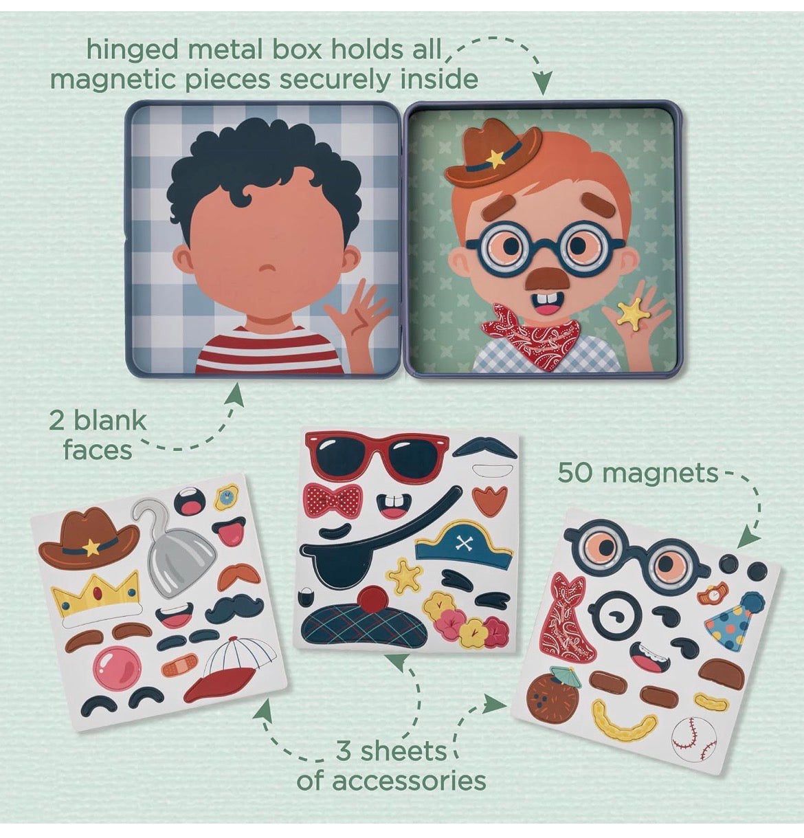 Funny Face Magnetic Travel Tin Set
