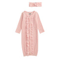 Pink polka Dot gown with headband