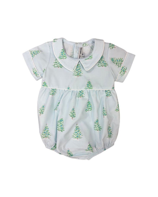 Christmas Tree Print Blue Bubble