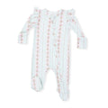 Antoinette Stripe - 2 Way Ruffle Sleeve Zipper Footie
