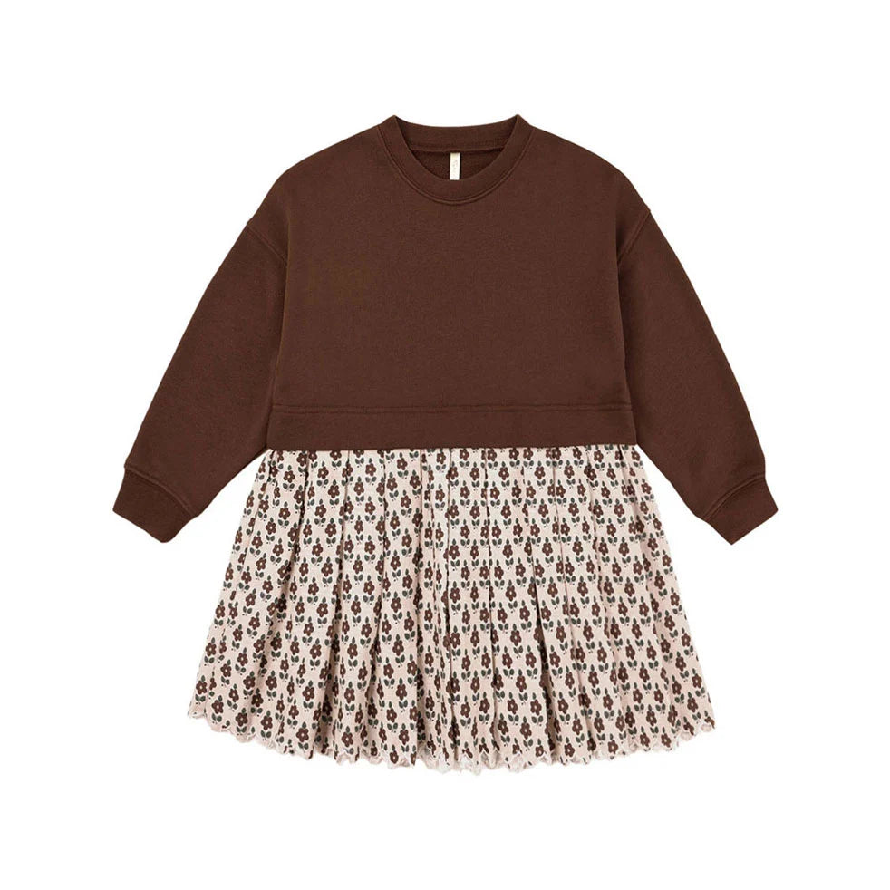 Brown and flower dress