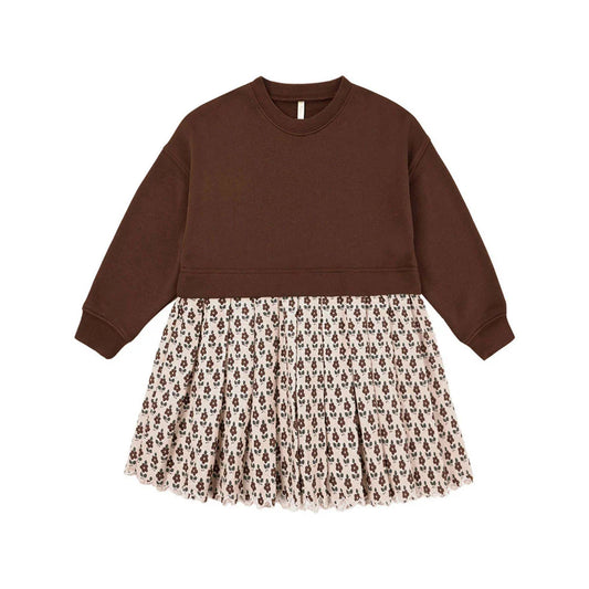 Brown and flower dress
