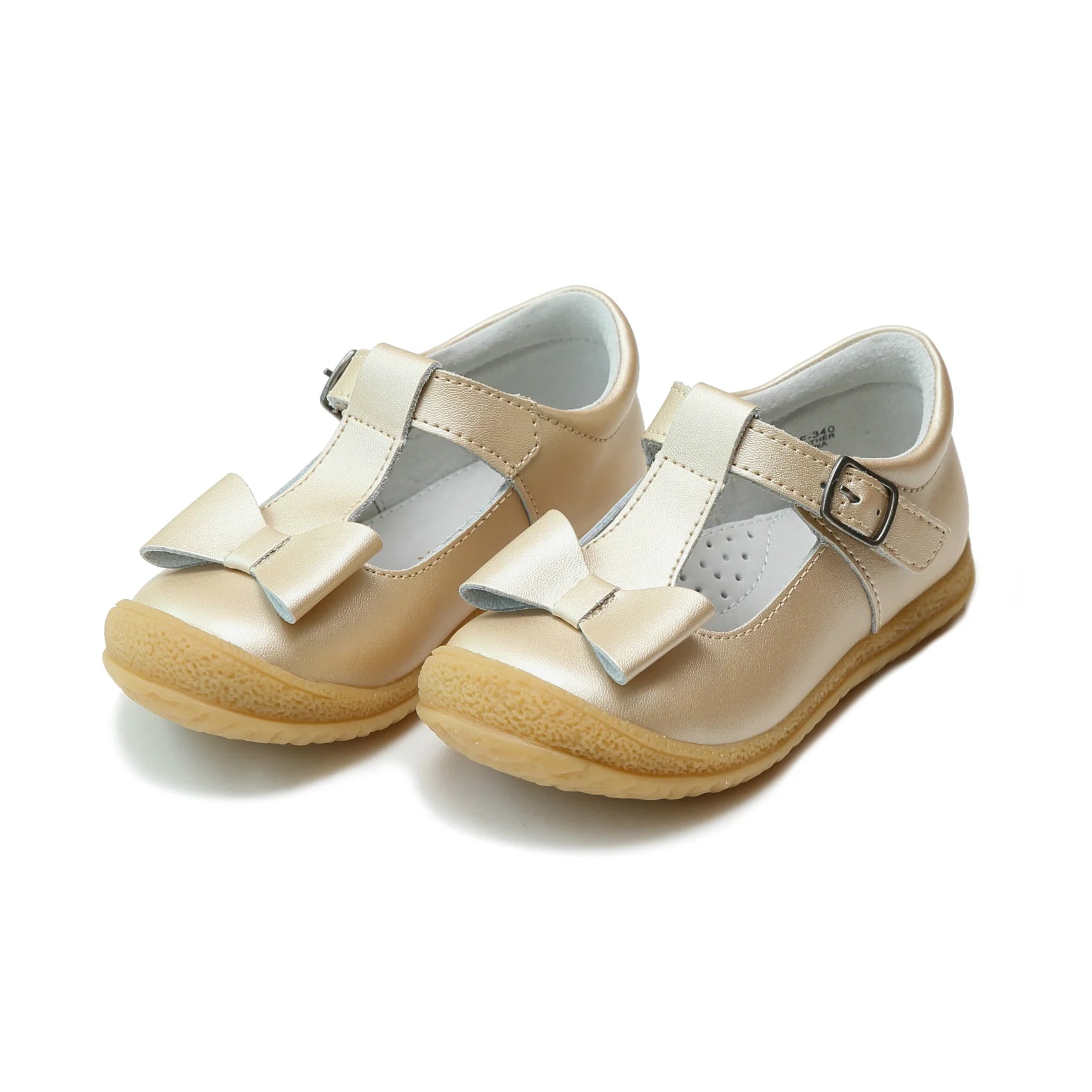 Emma Shimmer Bow T-Strap Mary Jane Champagne F340