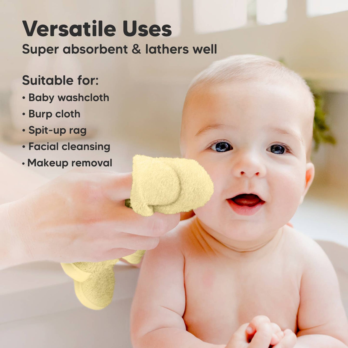 Yellow Baby Wash Cloths