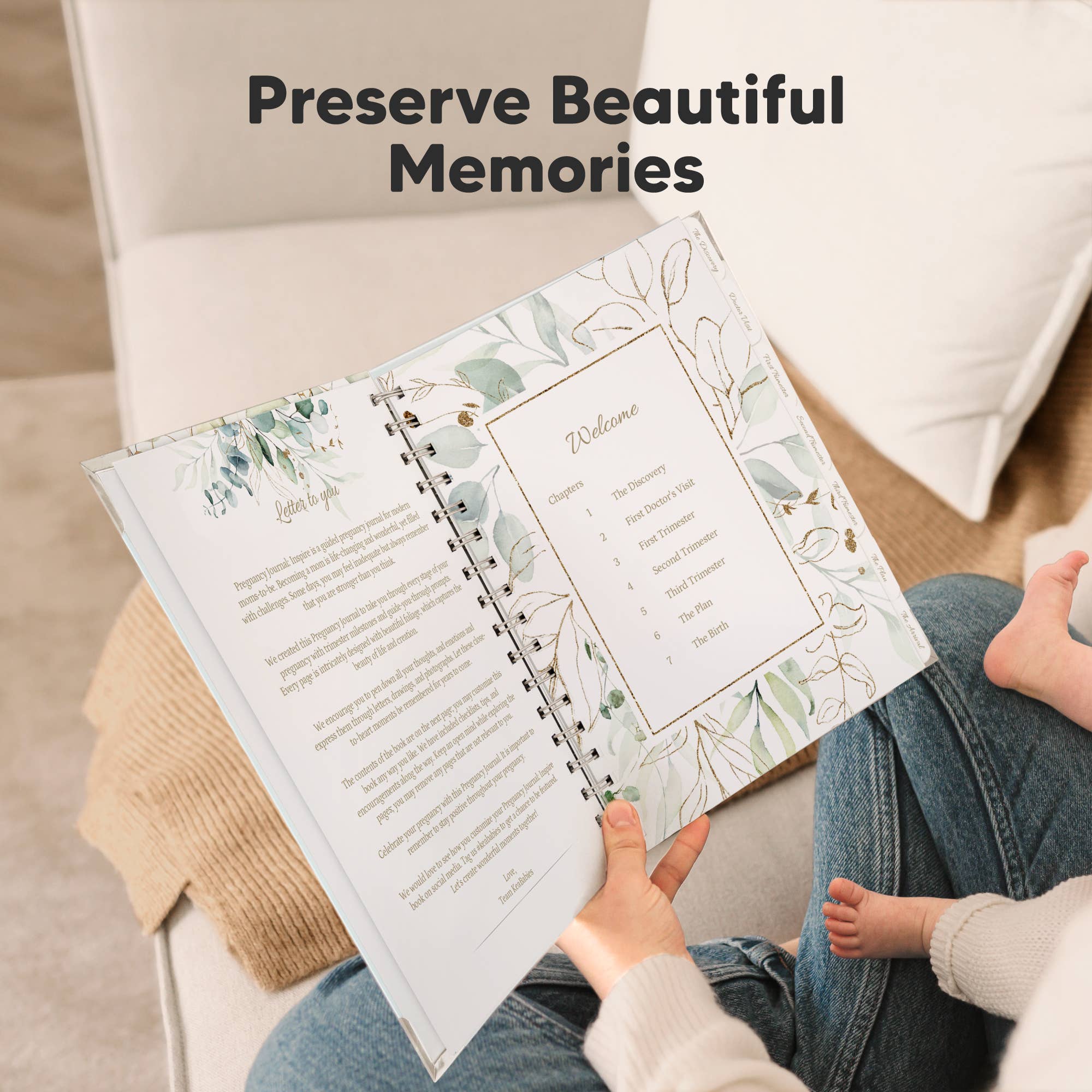 KeaBabies Inspire Pregnancy Journal (Frost)