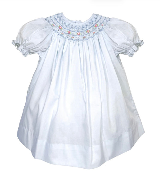 Dress with Hand Bishop Scalloped Smocking