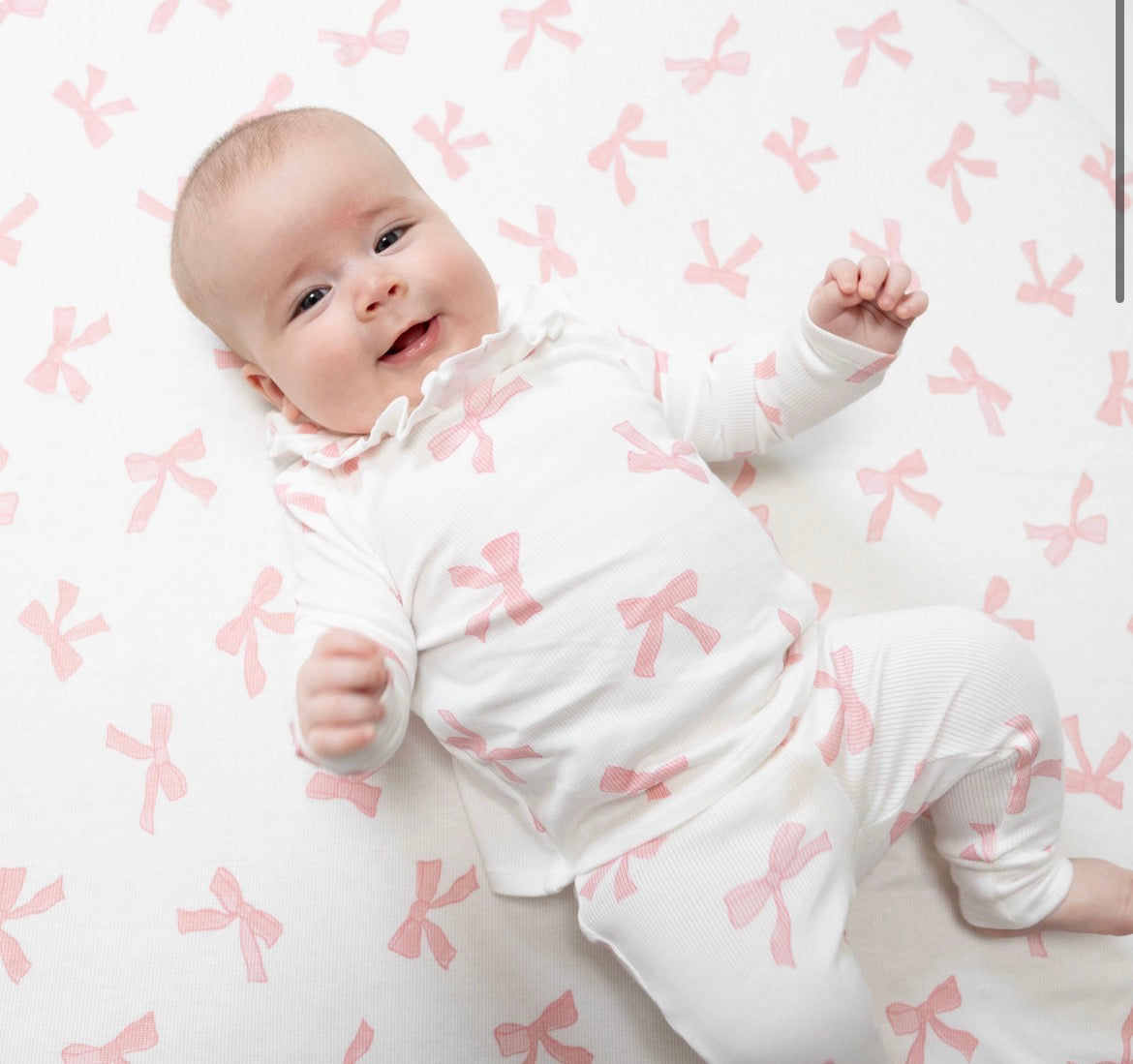 Long Sleeve Ruffle Top and pants In pretty bows