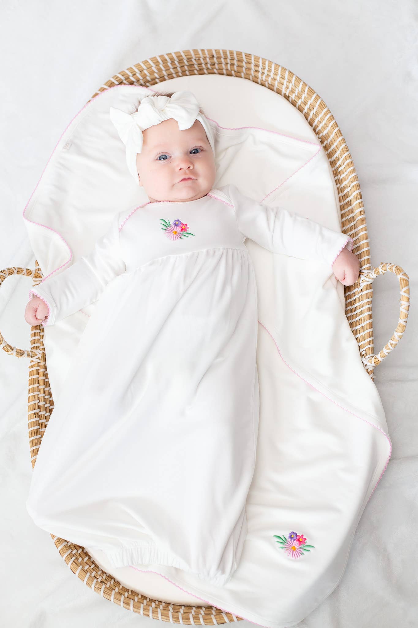 Pip Embroidered Gown - Flower Fields