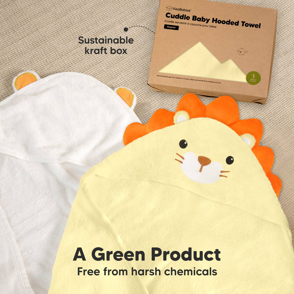 KeaBabies Cuddle Baby Hooded Towel- Lion