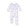 Ivory Ribbon Floral Smocked Peter Pan Snap Footie