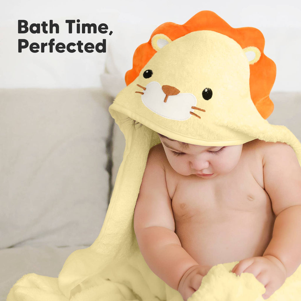 KeaBabies Cuddle Baby Hooded Towel- Lion