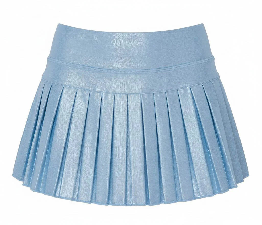 Blue shimmer mini pleated skort