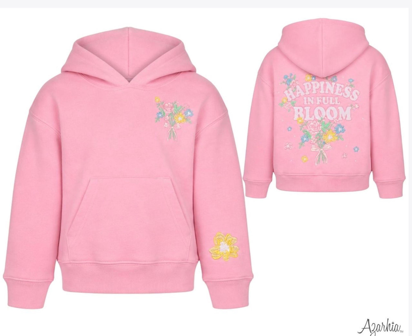 Embroidered Happiness in Bloom Hoodie Sweatshirt