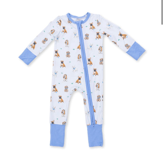 Bestie Dogs Blue convertible romper