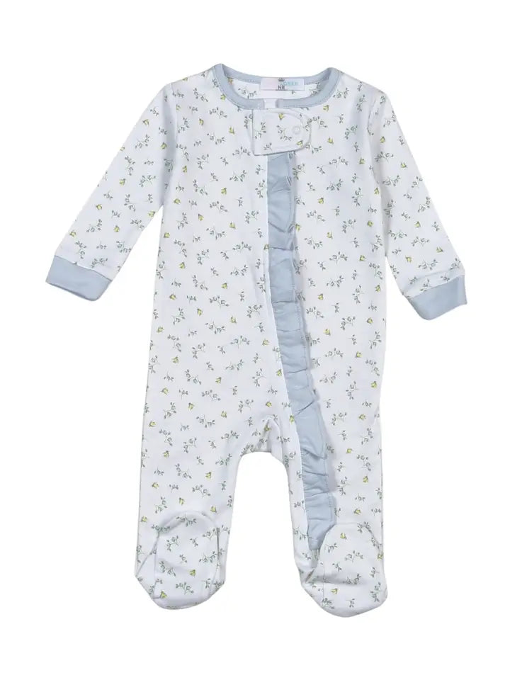 Mia Blue Floral Footie