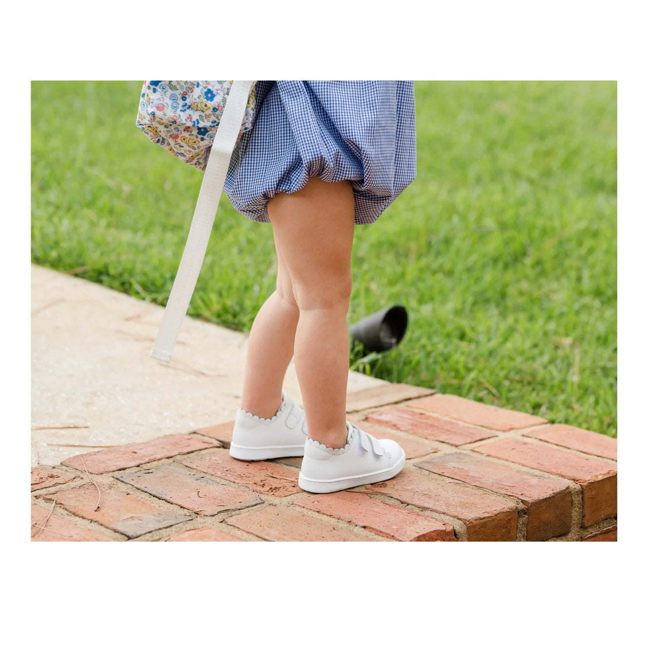 White Caroline Scalloped Sneaker