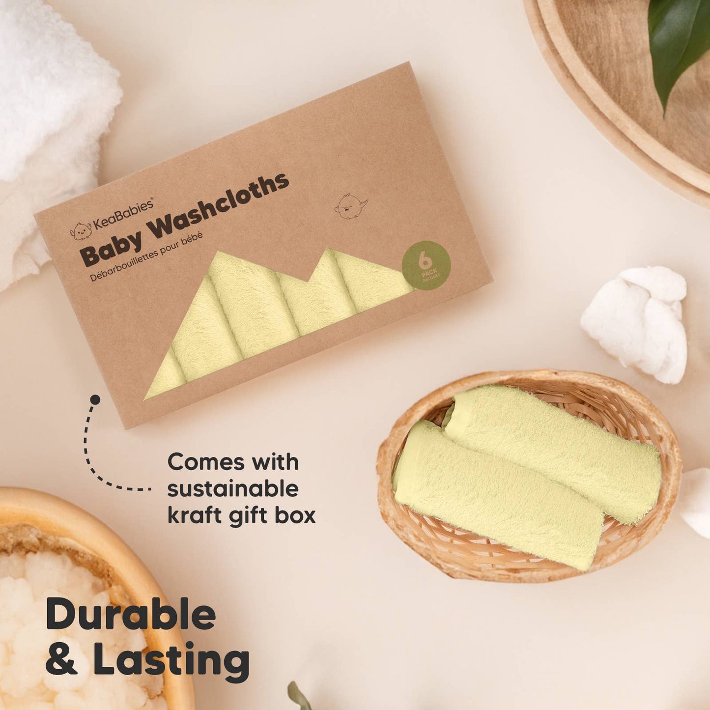 Yellow Baby Wash Cloths