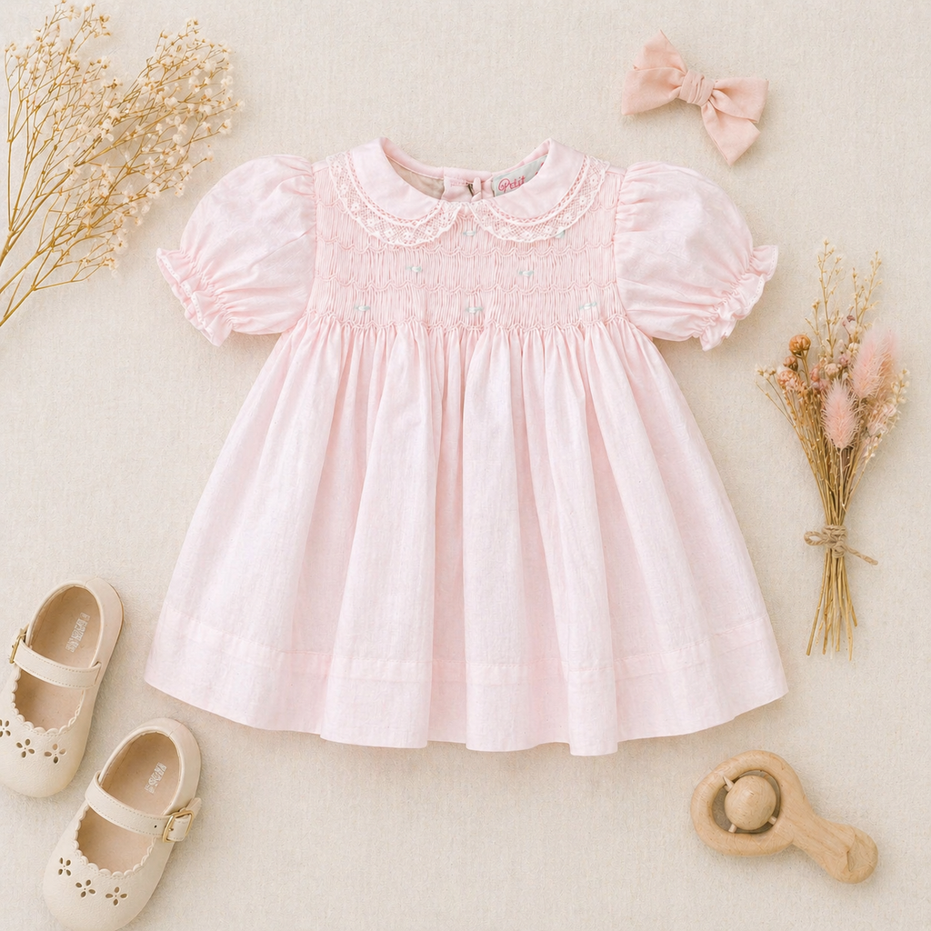 Fully Smocked Dress with Lace