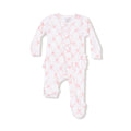 Angel Dear 2 Way Ruffle Zipper Footie - Ribbon Bow Trellis