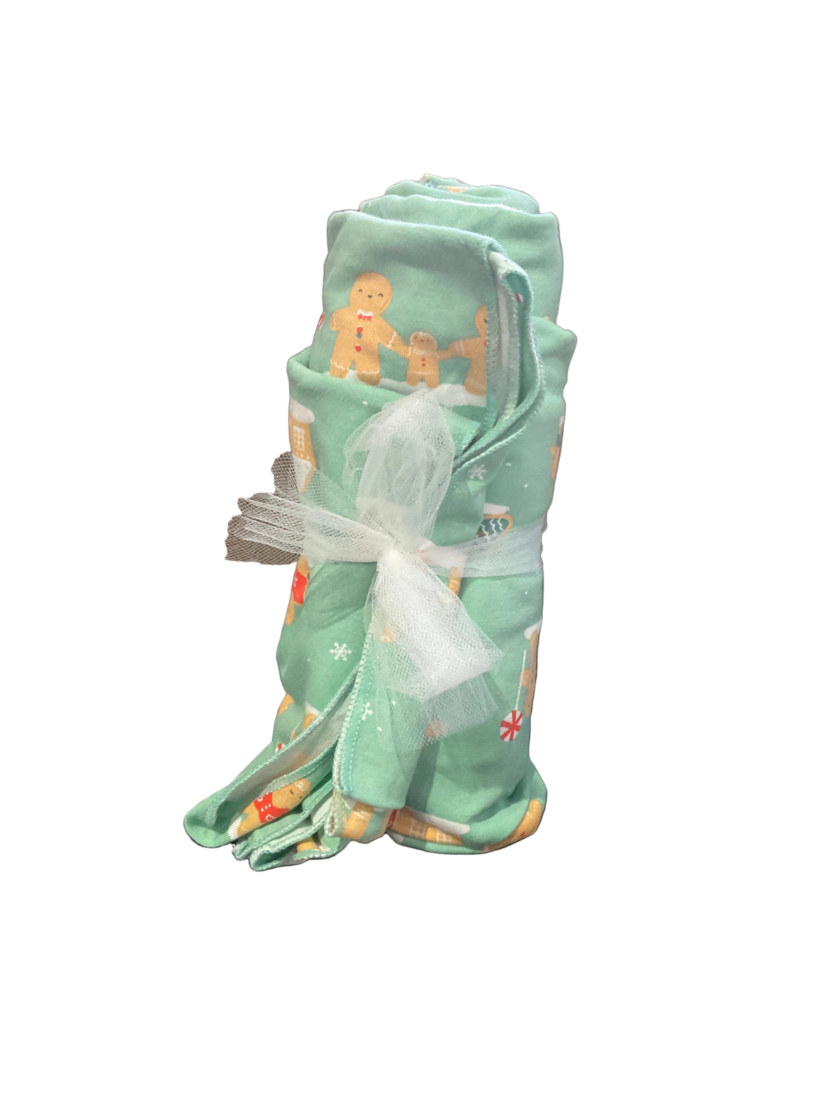 Green Gingerbread Swaddle Blanket
