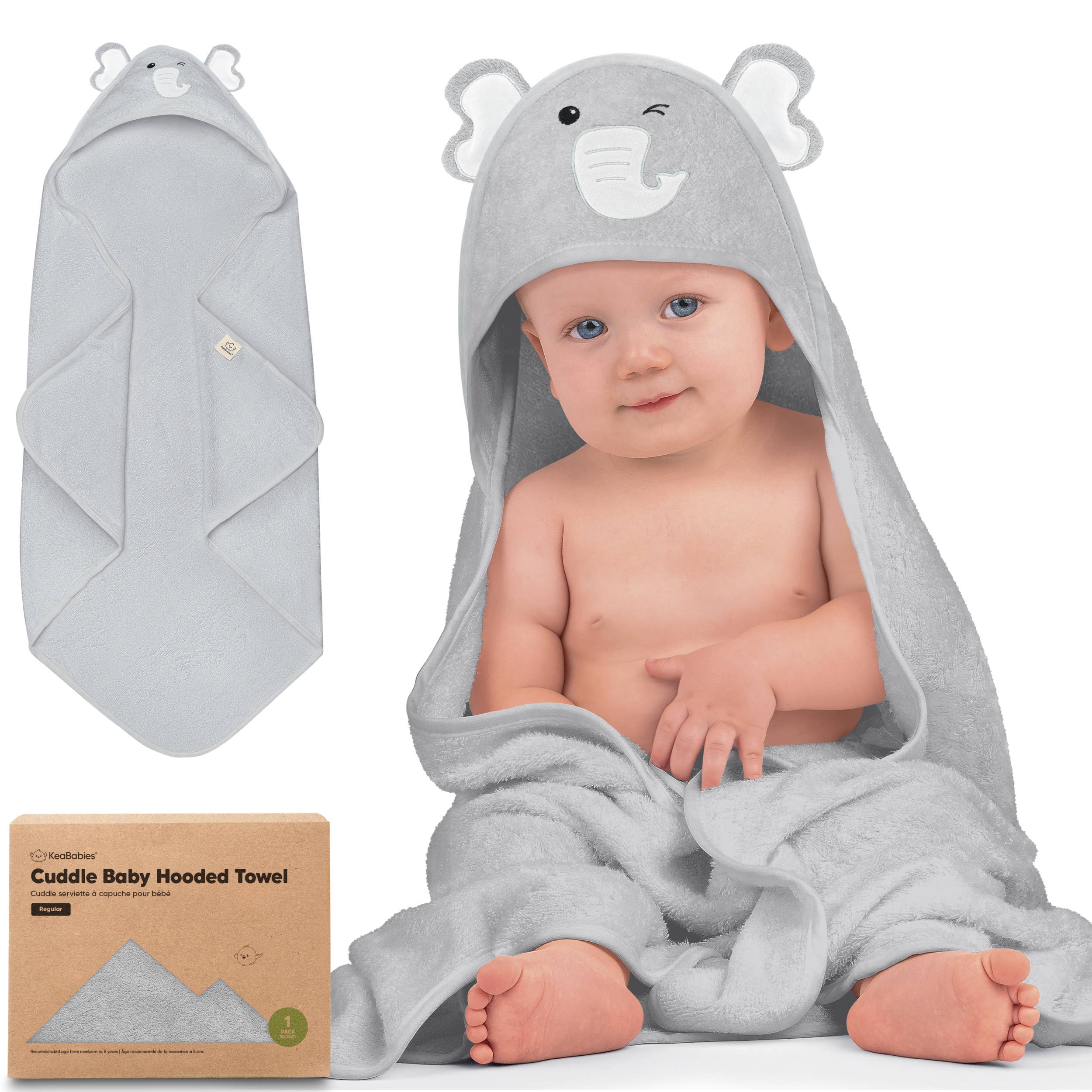 KeaBabies Cuddle Baby Hooded Towel