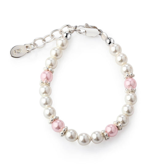 Girls Sterling Silver Pearl Baby Beaded Bracelet for Kids
