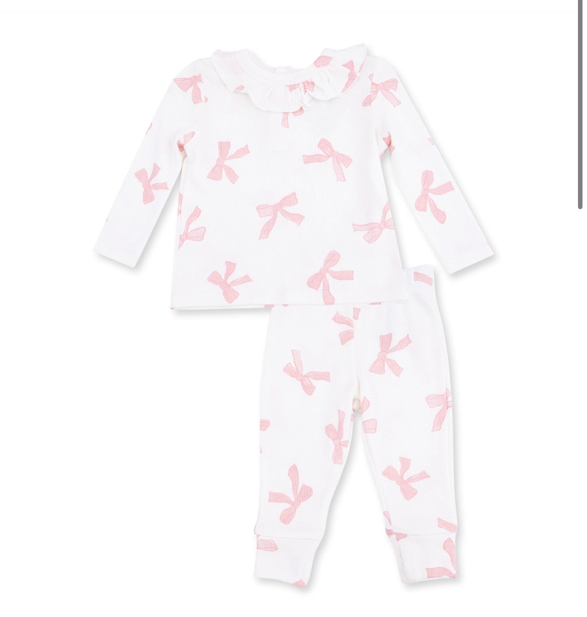 Long Sleeve Ruffle Top and pants In pretty bows