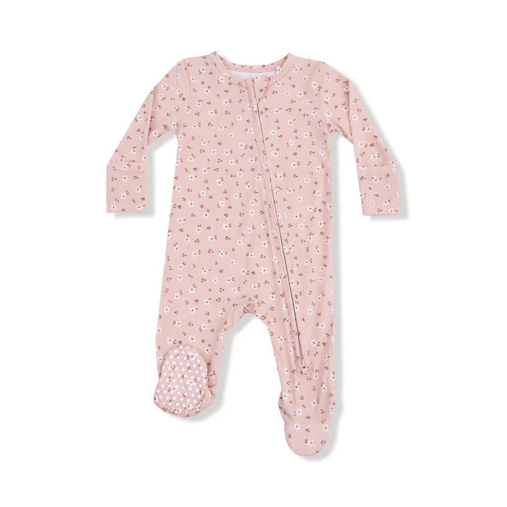 2 Way Zipper Footie Pink Floral