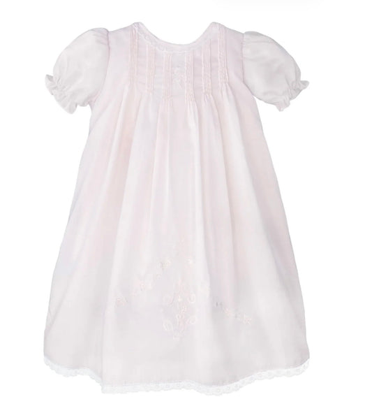 Pink Heirloom Lace Hand Embroidered Daygown