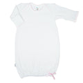Pink Paty Knit Overlap Shoulder Gown
