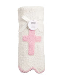 Pink Chenille Cross Blanket