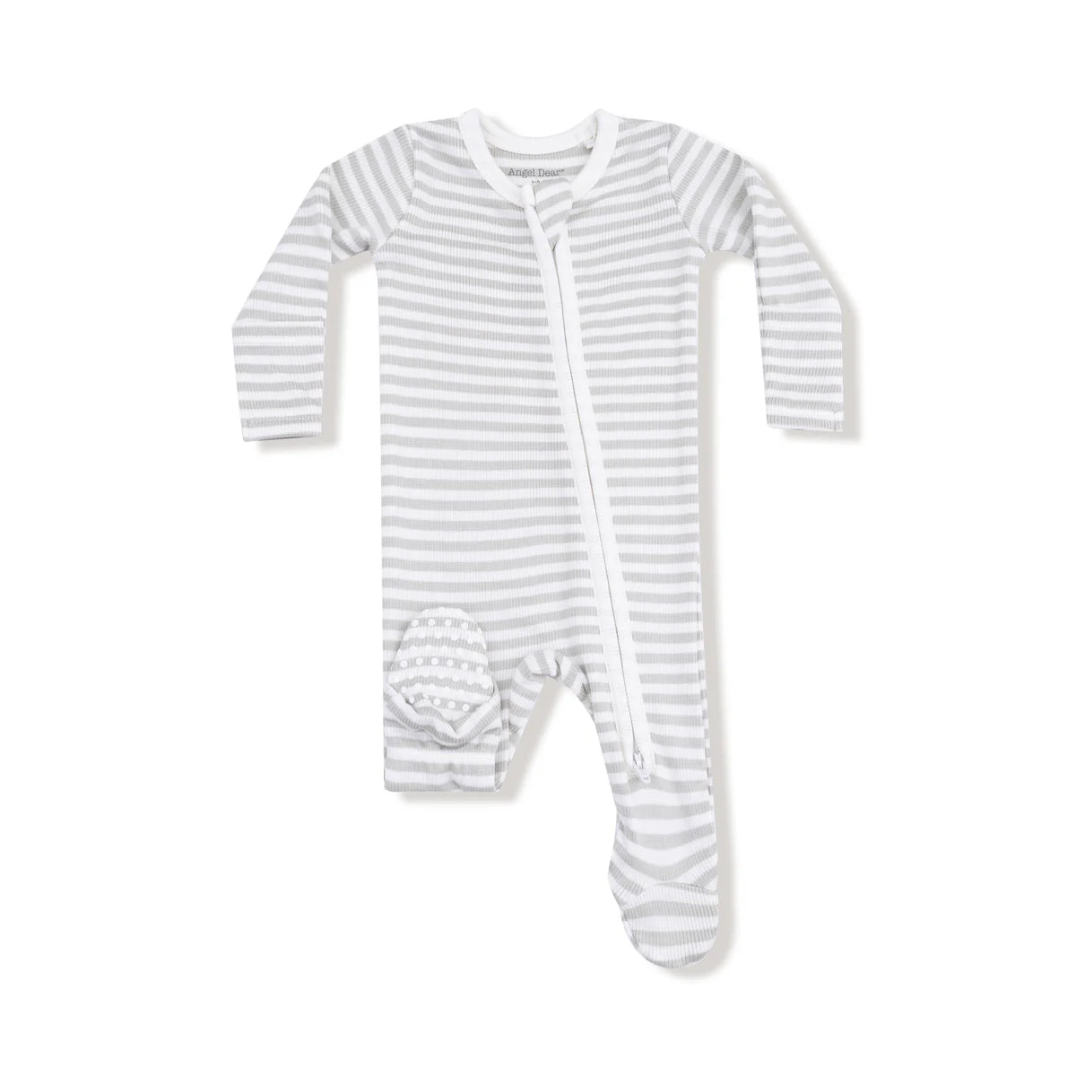 2 Way Zipper Footie striped Green
