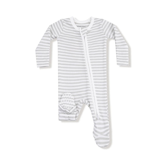 2 Way Zipper Footie striped Green