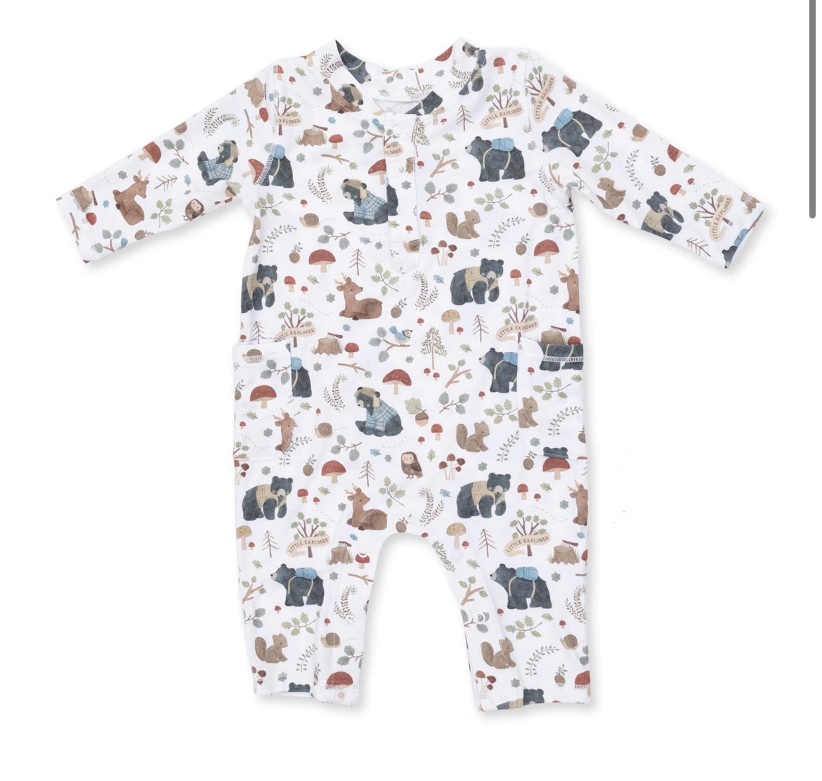 Southern Woodland Animals Green Uni Romper