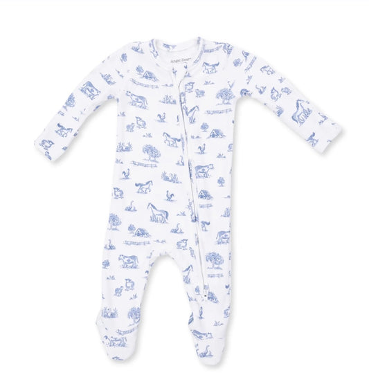 Farm Friends 2 way zipper footie
