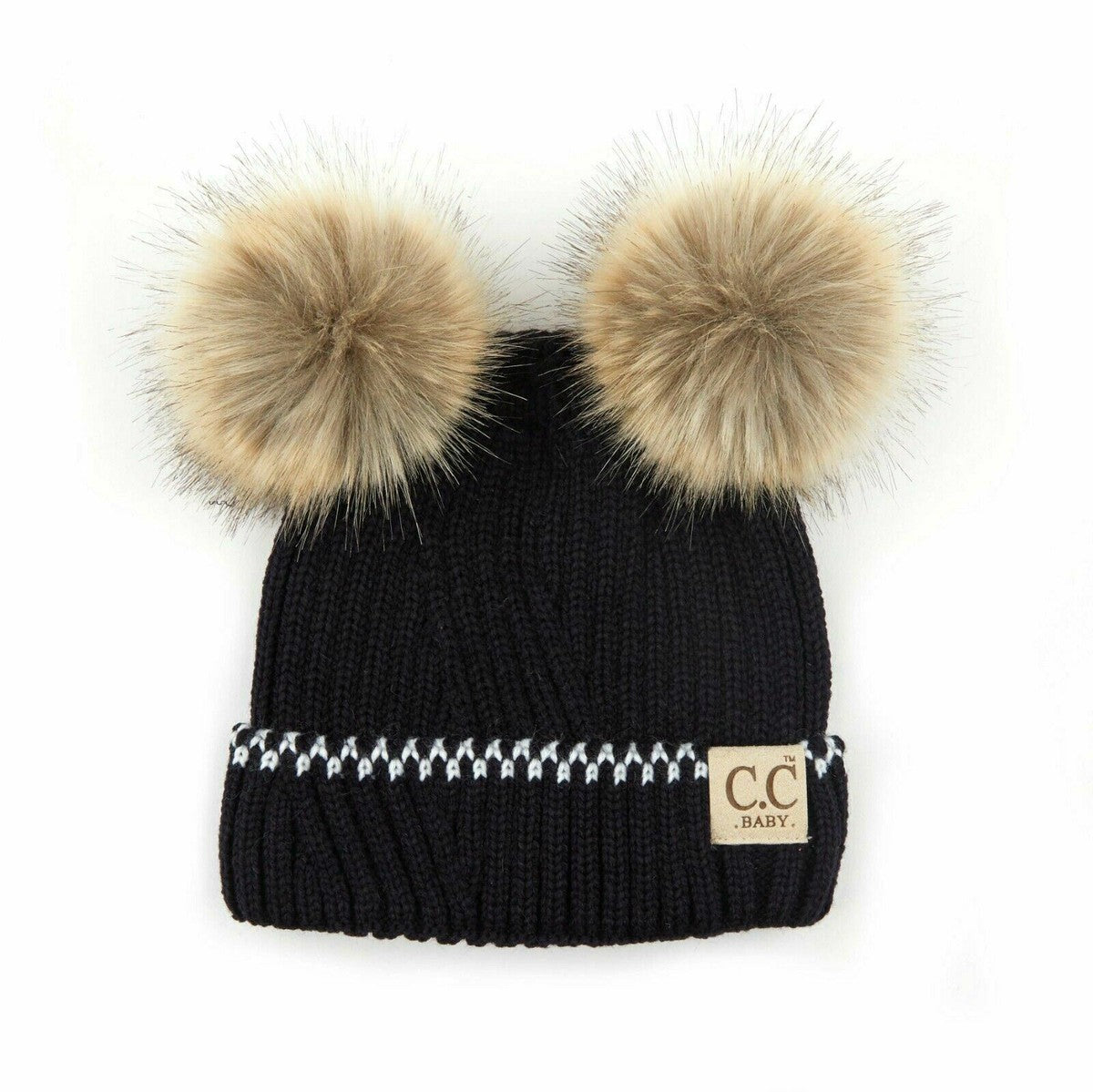 Black/ Ivory Baby Beanie