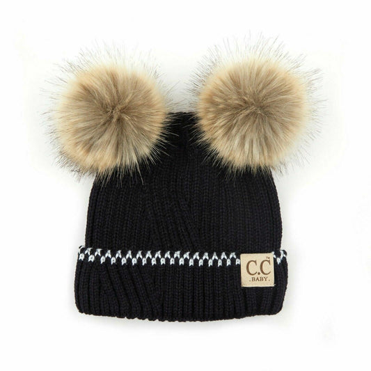 Black/ Ivory Baby Beanie