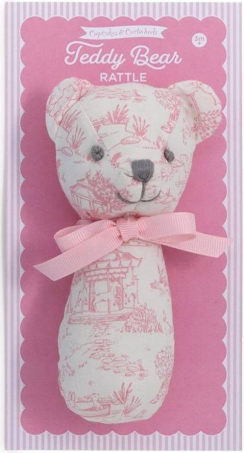 Animal Toile Pattern Teddy Bear Rattle