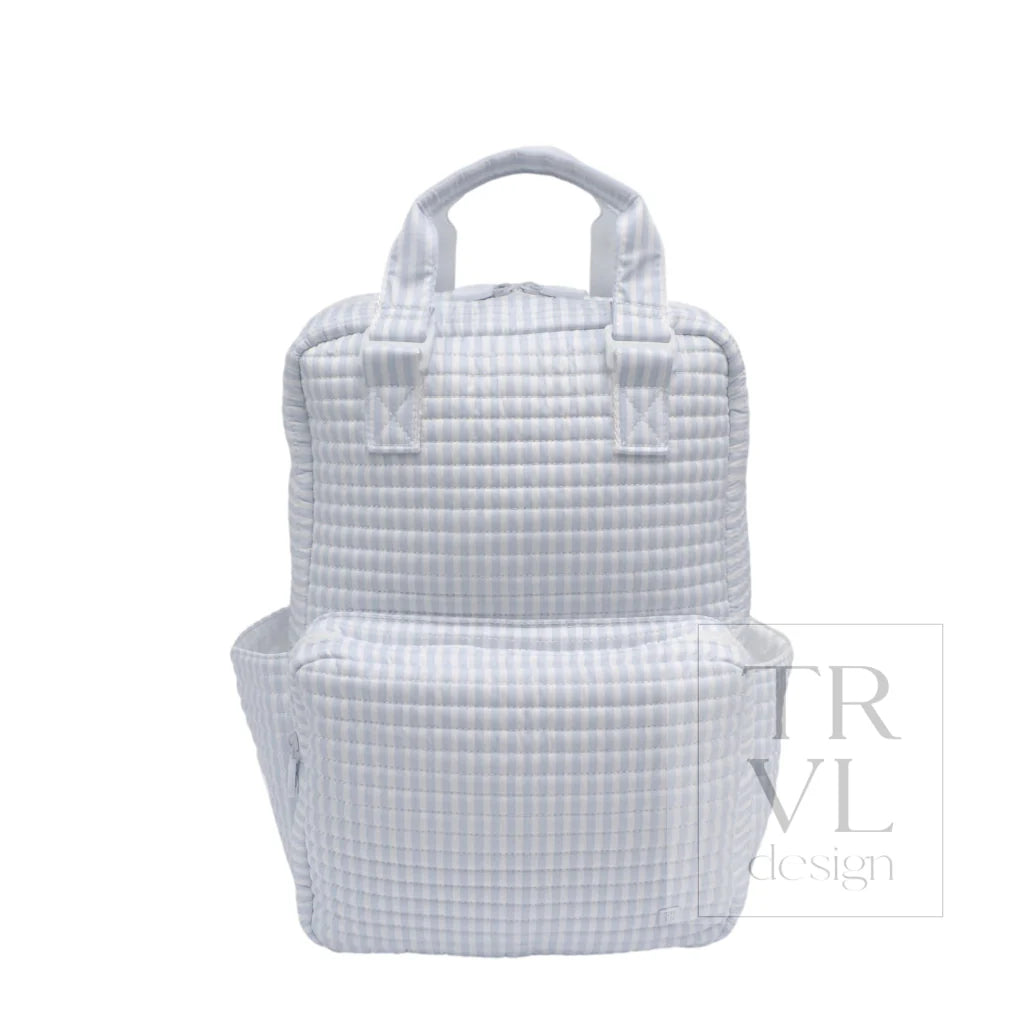 All You Need Quilted Pimlico Stripe Blue Backpack